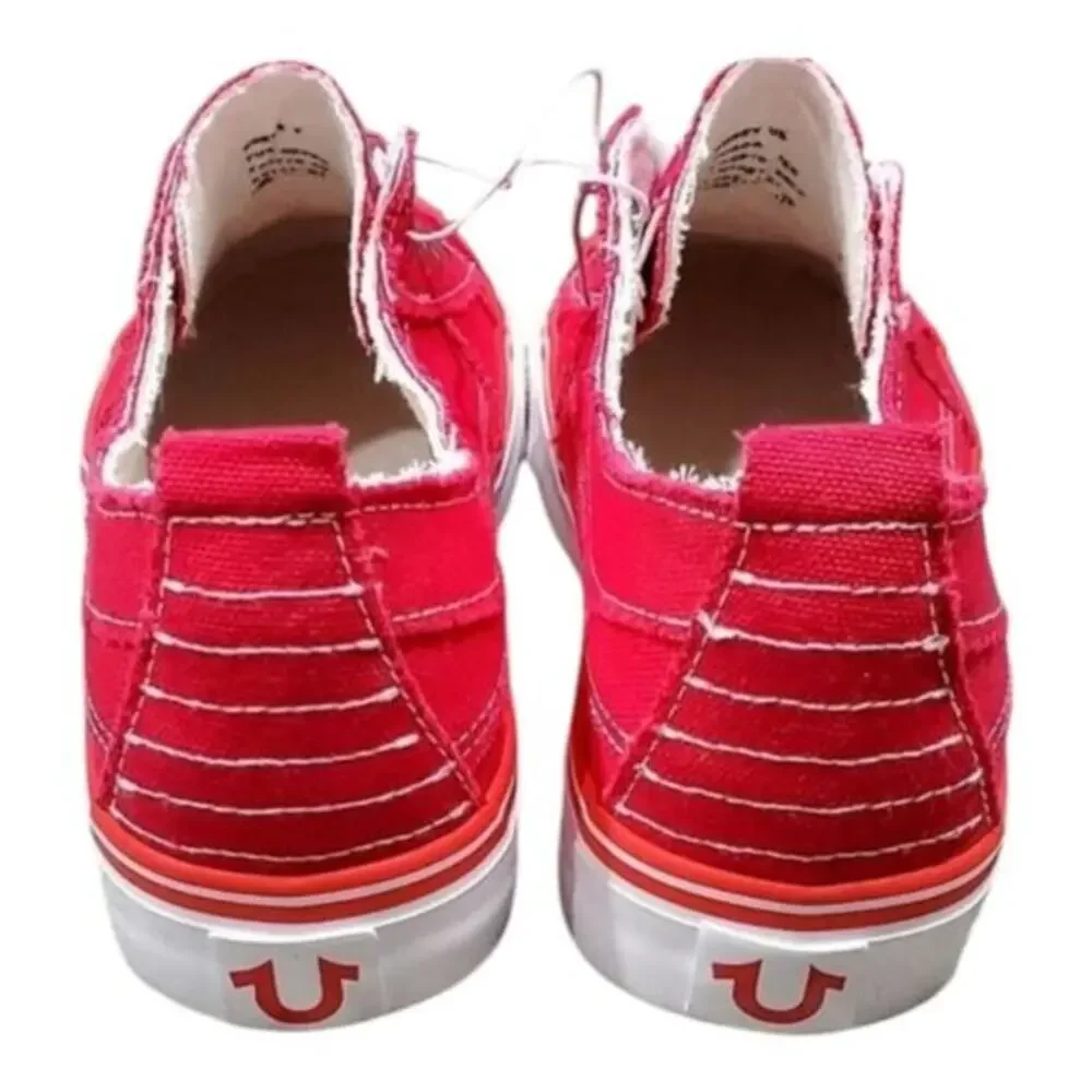True Religion‎ Korey Hot Pink Canvas Slip On Sneakers Shoes Women's Size 7